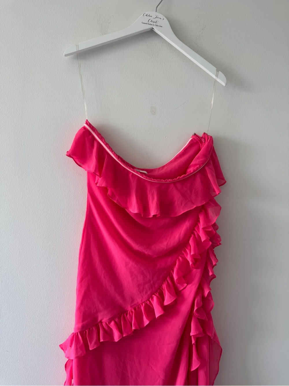 HOUSE OF CB Sarina Ruffle Strapless Maxi Dress L - Picture 5 of 5